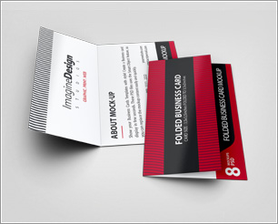 Folded Business Card Mockup V3