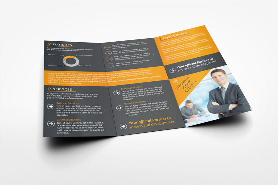 US Letter Tri-Fold Brochure Mockup