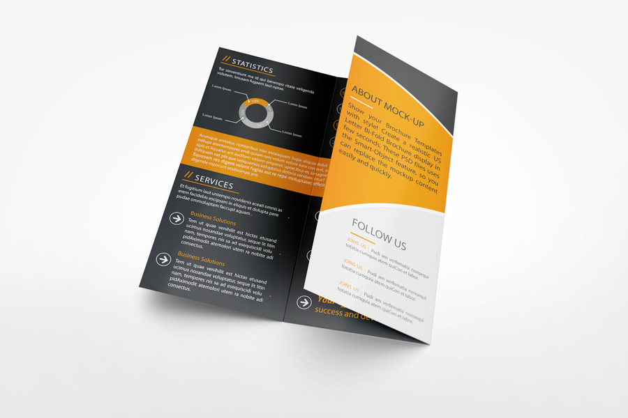 US Letter Tri-Fold Brochure Mockup