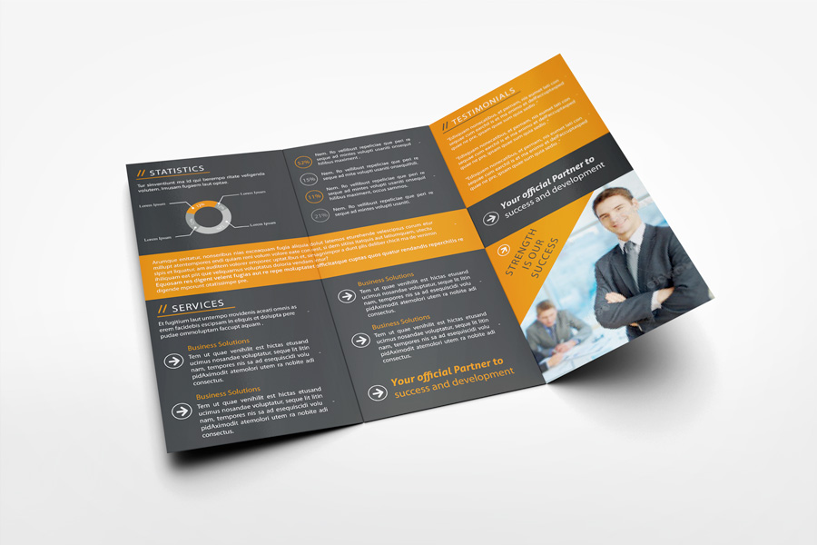 US Letter Tri-Fold Brochure Mockup