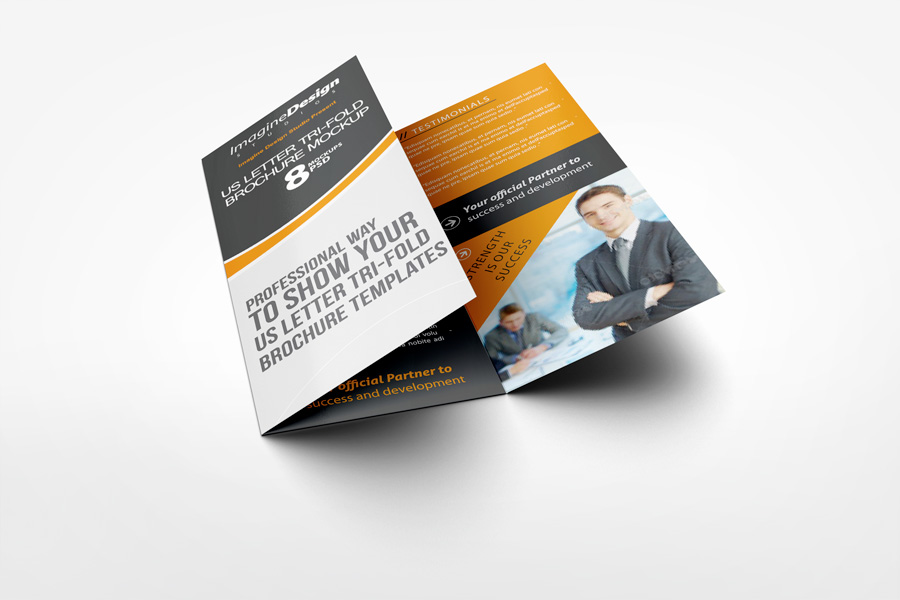 US Letter Tri-Fold Brochure Mockup