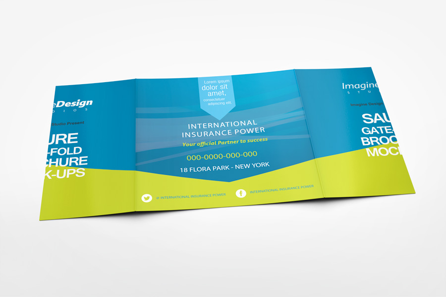 Square Gate Fold Brochure Mockup