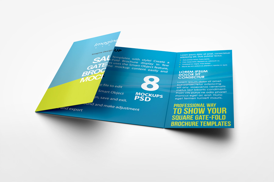 Square Gate Fold Brochure Mockup