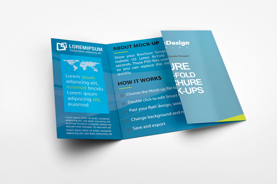 Square Gate Fold Brochure Mockup