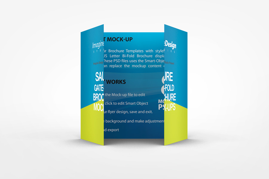 Square Gate Fold Brochure Mockup