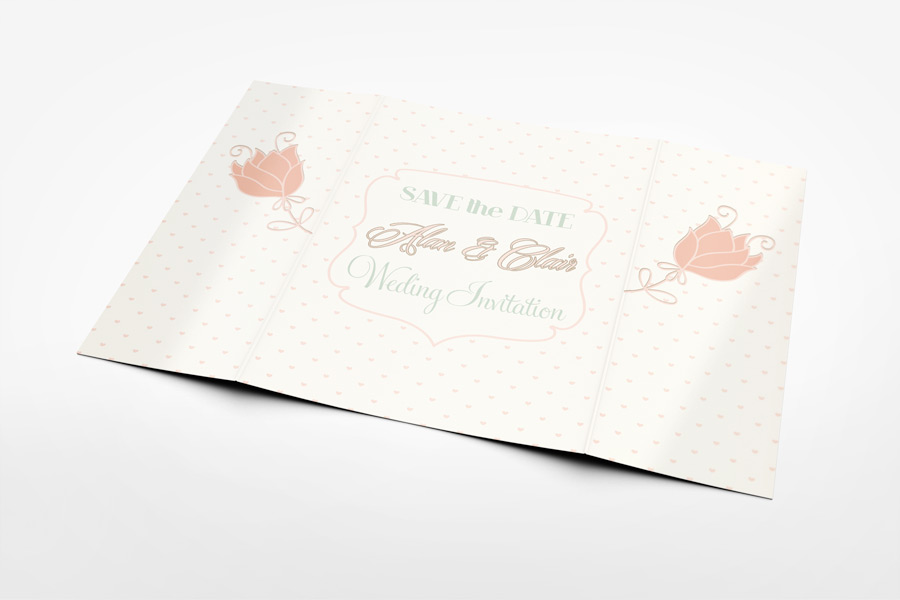 Gatefold Wedding Invitation Mockup