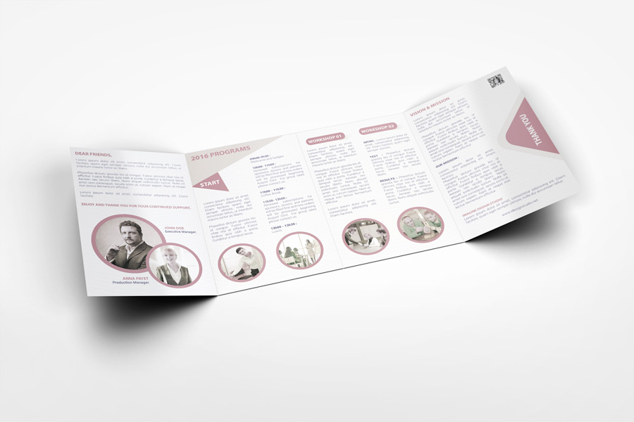 Roll Fold Brochure Mockup
