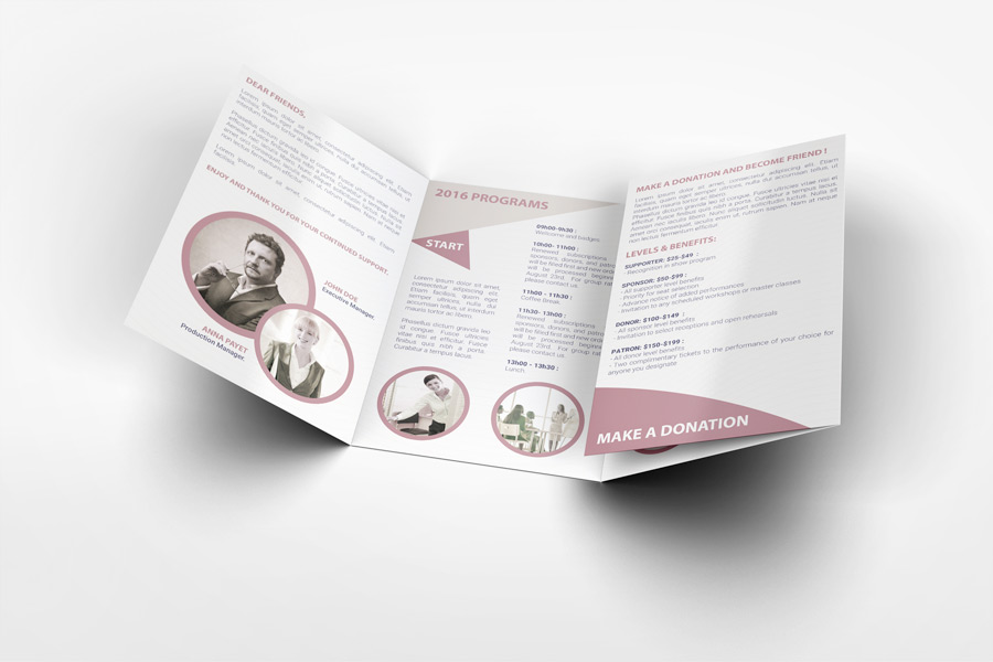 Roll Fold Brochure Mockup