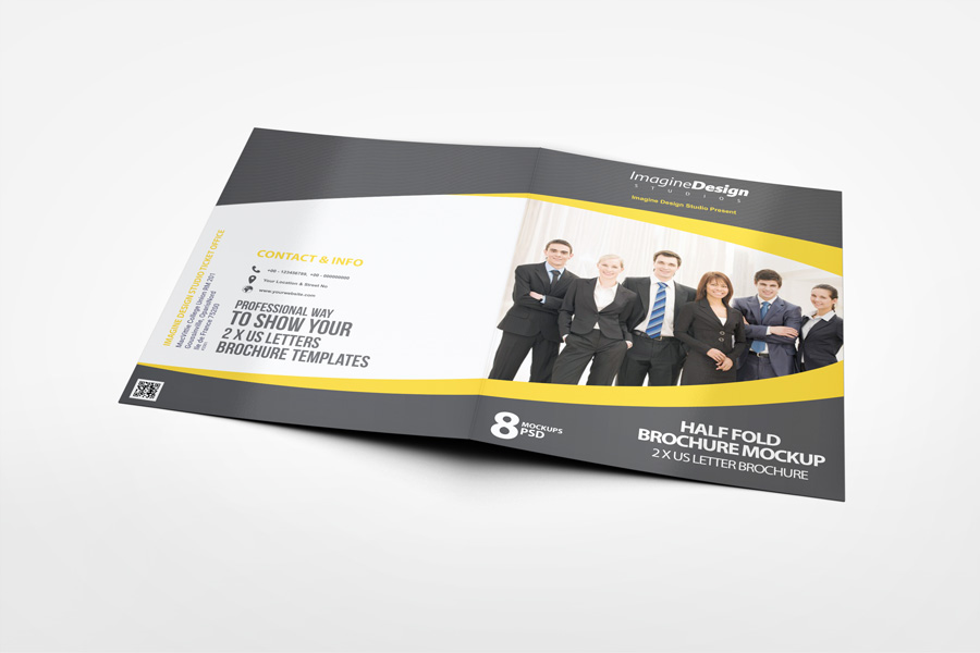Half Fold Brochure Mockup