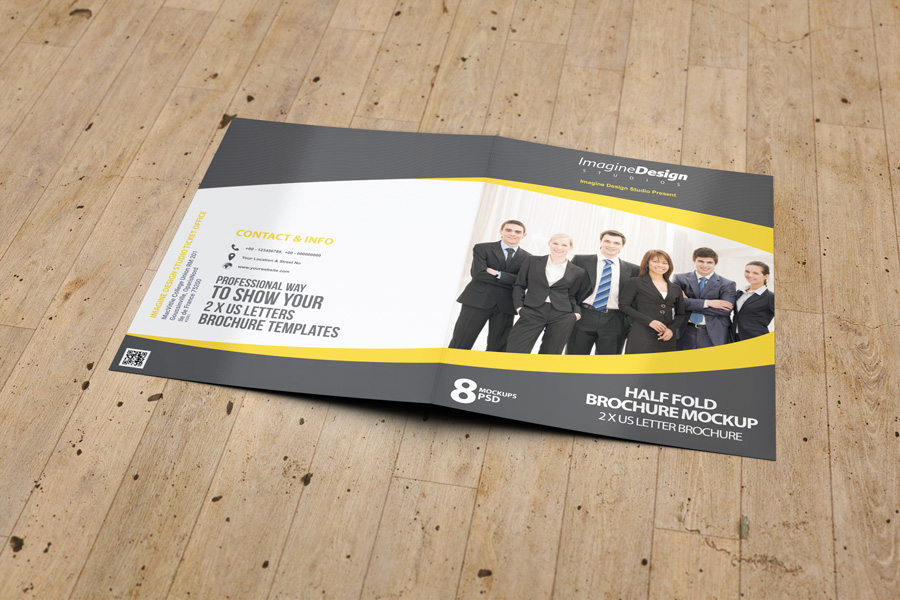 Half Fold Brochure Mockup