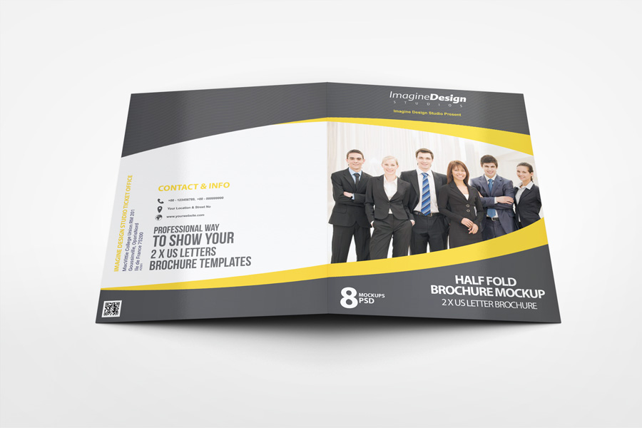 Half Fold Brochure Mockup