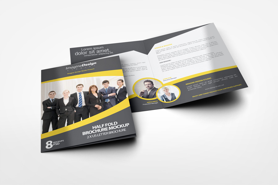 Half Fold Brochure Mockup