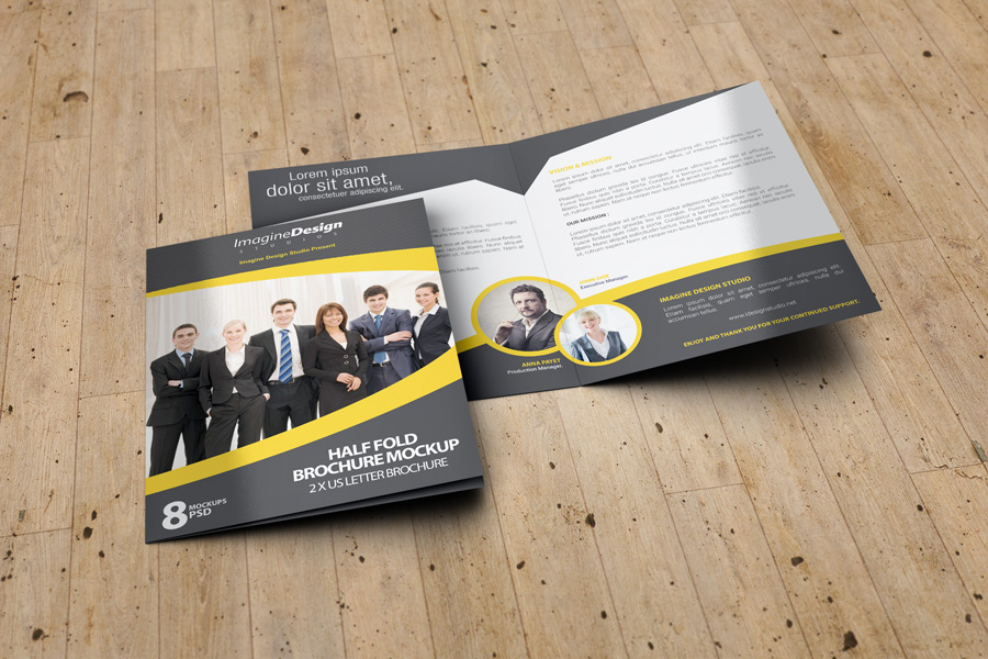 Half Fold Brochure Mockup