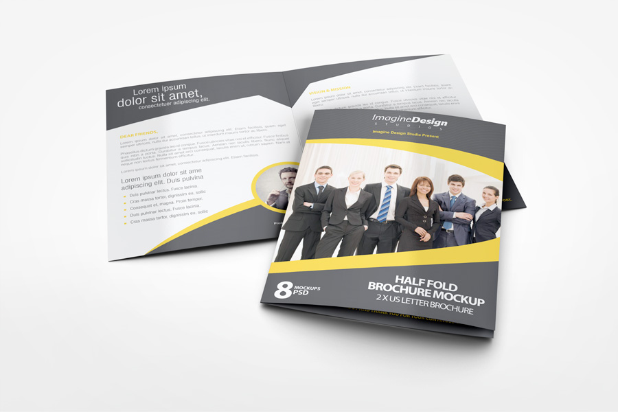 Half Fold Brochure Mockup