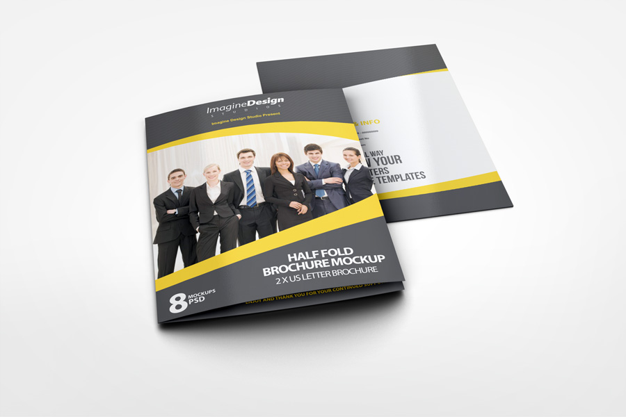 Half Fold Brochure Mockup