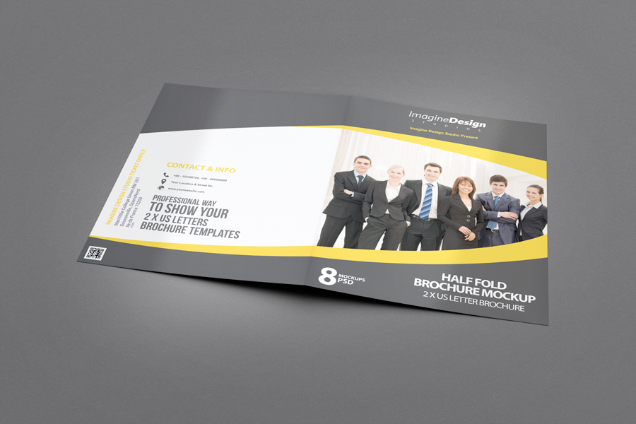 Half Fold Brochure Mockup