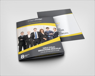 Half Fold Brochure Mockup