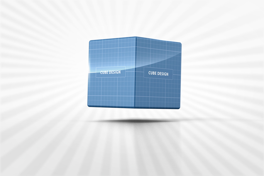 Promotional Cube Display Mockup