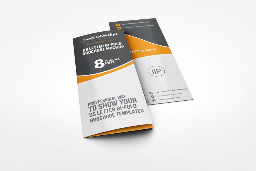 US Letter Half-Fold Brochure Mockup