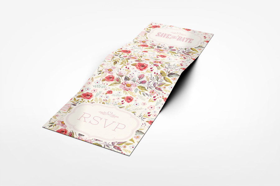 Accordion Wedding Invitation Mockup