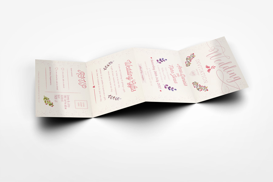 Accordion Wedding Invitation Mockup