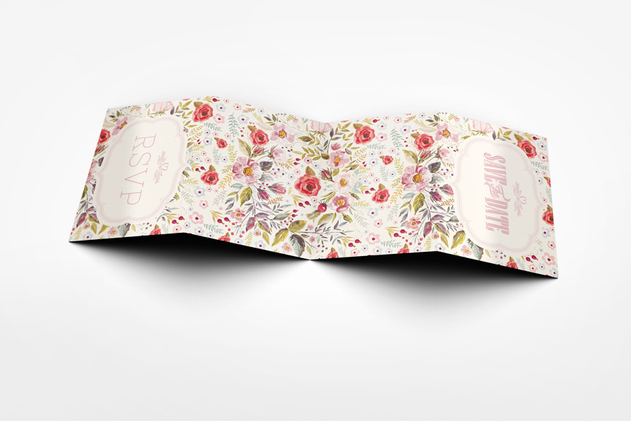 Accordion Wedding Invitation Mockup