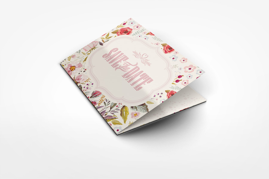 Accordion Wedding Invitation Mockup