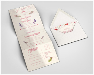 Accordion Wedding Invitation Mockup