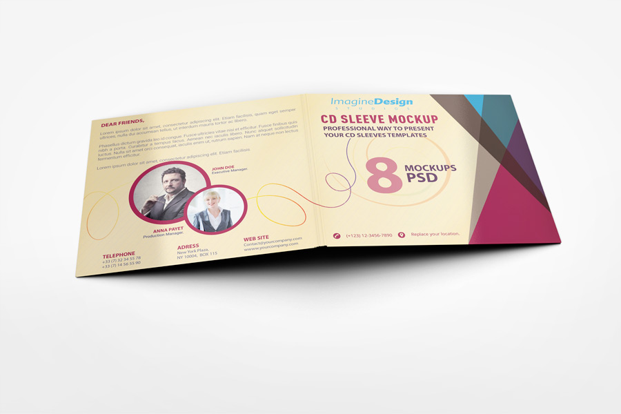 4 Panel CD Sleeve Mockup