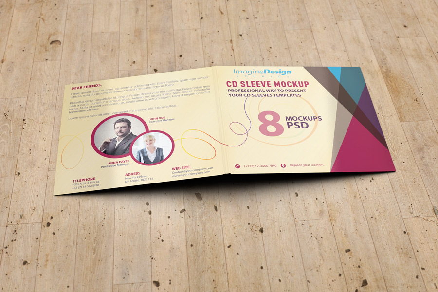 4 Panel CD Sleeve Mockup