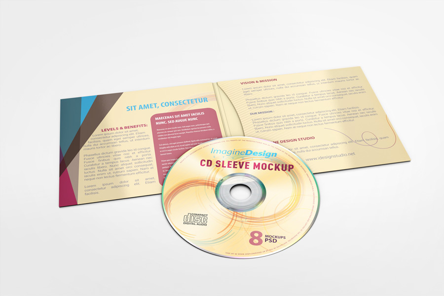 4 Panel CD Sleeve Mockup