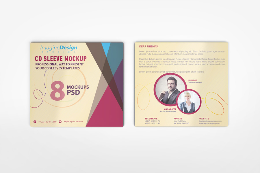 4 Panel CD Sleeve Mockup