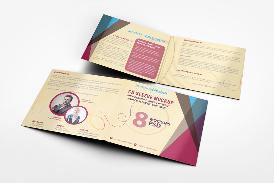 4 Panel CD Sleeve Mockup