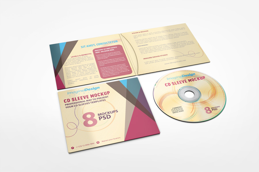 4 Panel CD Sleeve Mockup