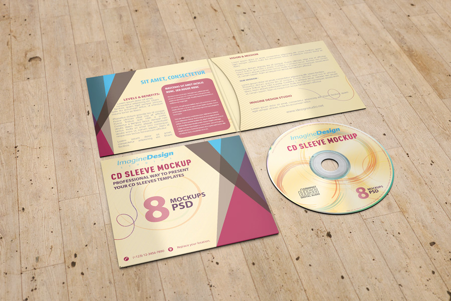 4 Panel CD Sleeve Mockup