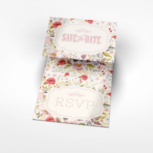 Accordion Wedding Invitation Mockup