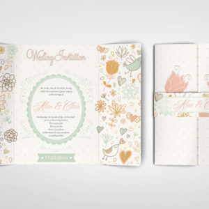 Gatefold Wedding Invitation Mockup