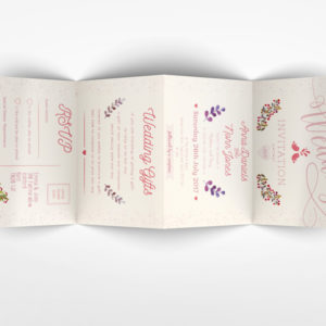 Accordion Wedding Invitation Mockup