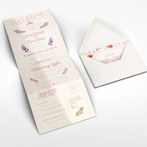 Accordion Wedding Invitation Mockup