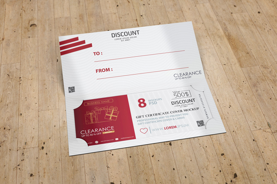 Gift Certificate Cover Mock-up