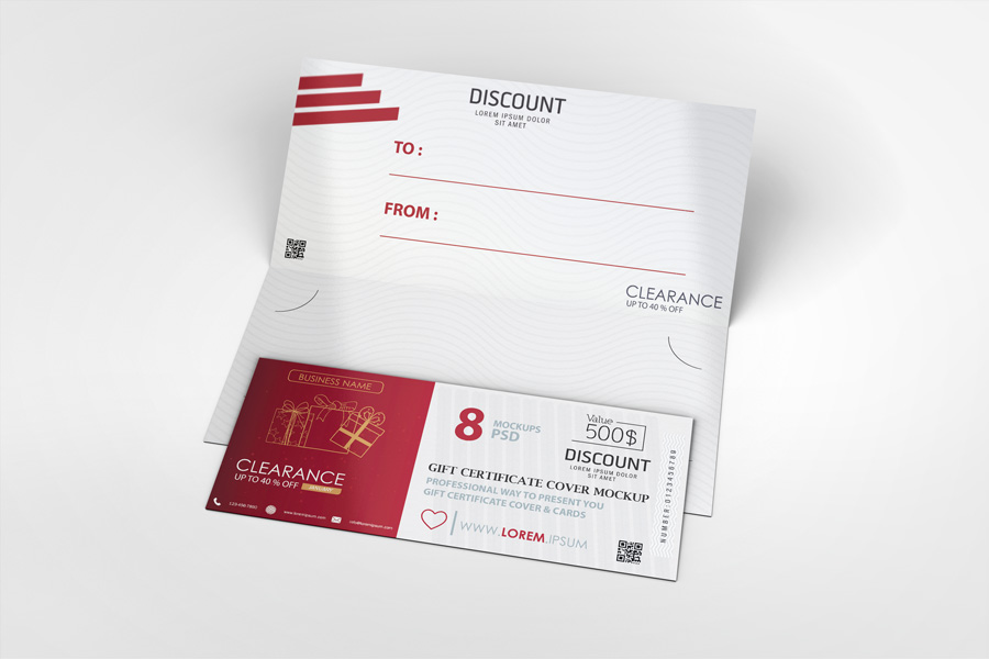 Gift Certificate Cover Mock-up