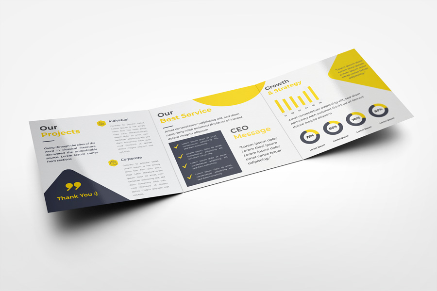 Square Trifold Brochure Mockup