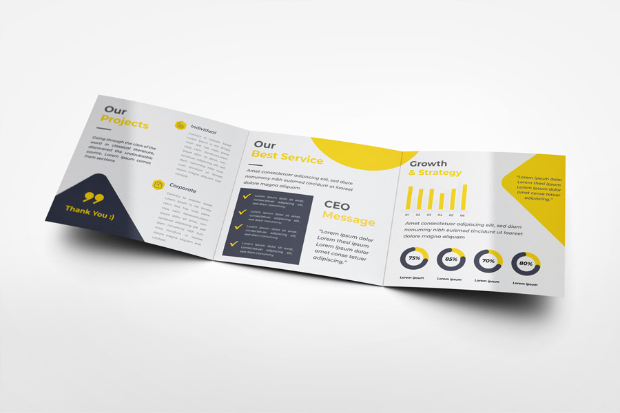 Square Trifold Brochure Mockup