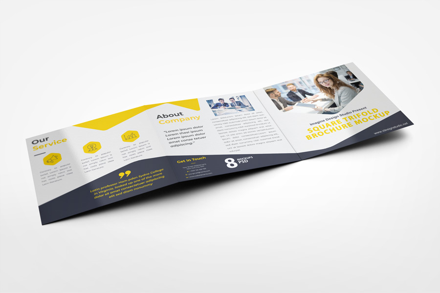 Square Trifold Brochure Mockup