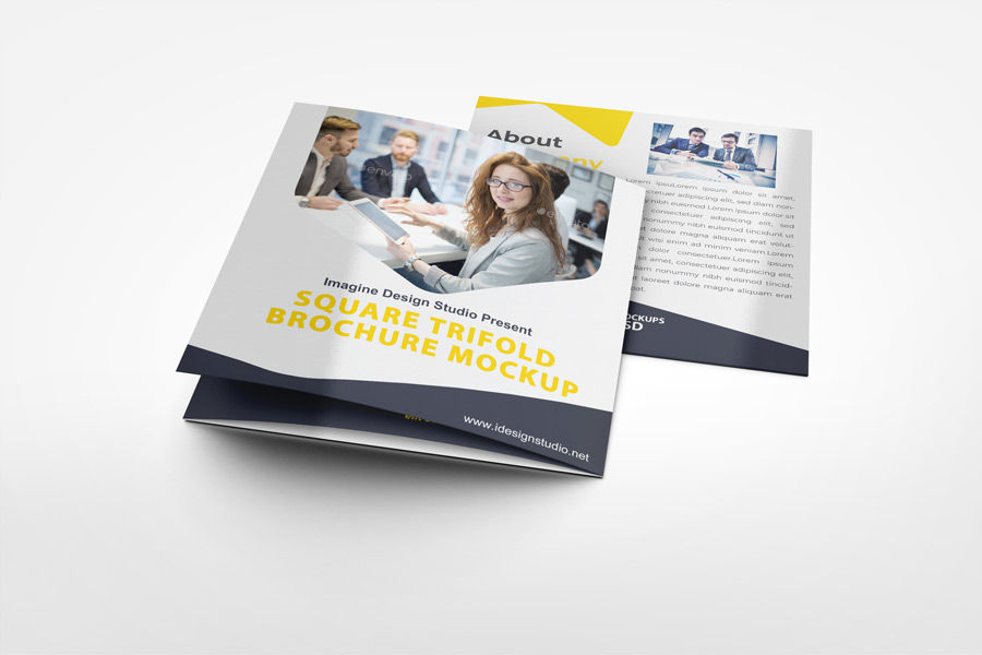 Square Trifold Brochure Mockup