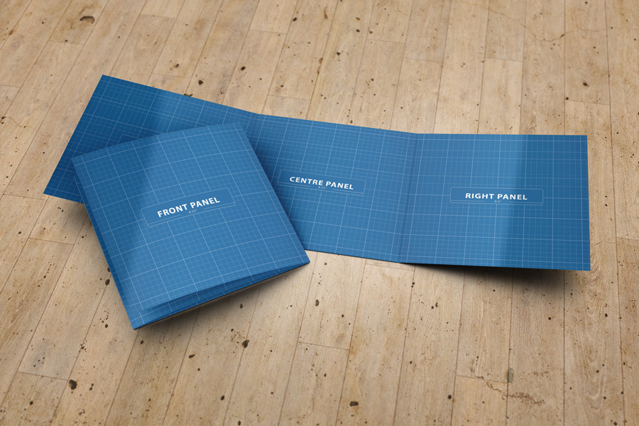 Square Trifold Brochure Mockup